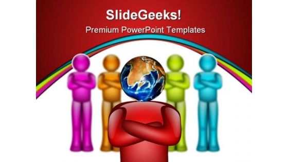 Global Leader People PowerPoint Template 0910