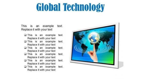 Global Technology Globe PowerPoint Presentation Slides F