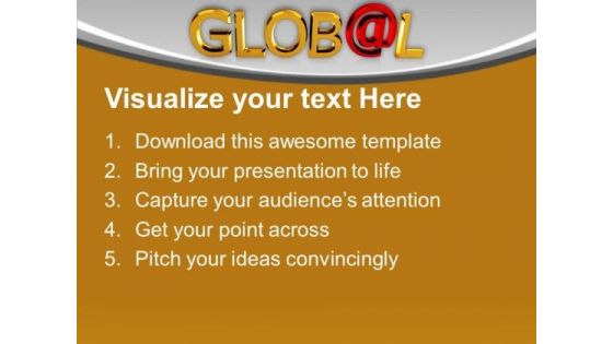 Global With A Shiny Red At Symbol Business PowerPoint Templates Ppt Backgrounds For Slides 1112