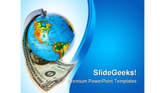 Globe And Americana Money PowerPoint Backgrounds And Templates 1210