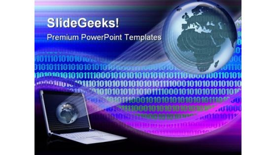 Globe And Binary Background Computer PowerPoint Themes And PowerPoint Slides 0611