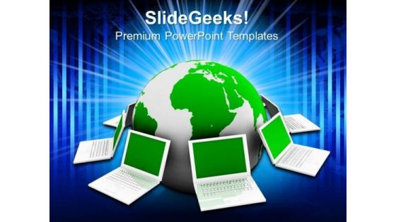 Globe And Laptop Internet PowerPoint Templates And PowerPoint Themes 0812