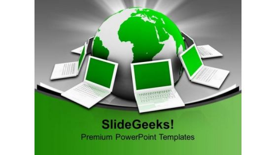 Globe And Laptop Internet PowerPoint Templates And PowerPoint Themes 1012