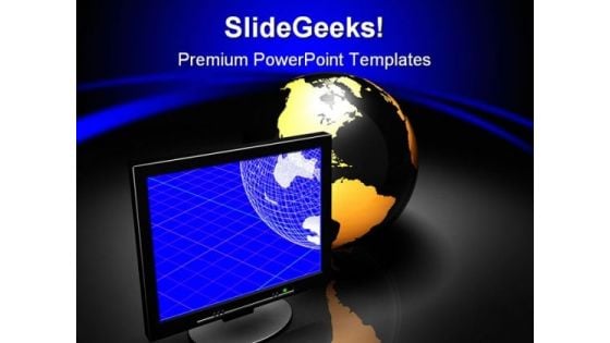 Globe Computer PowerPoint Template 0810