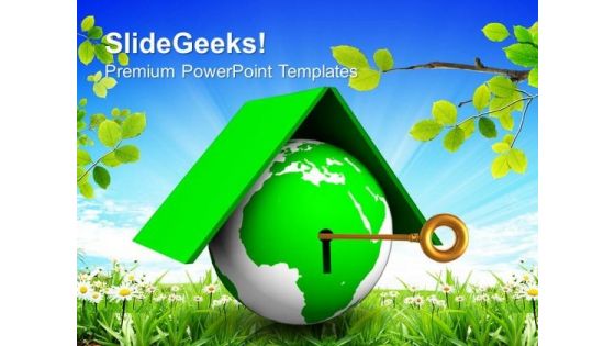 Globe House Environment Symbol PowerPoint Templates And PowerPoint Themes 0812