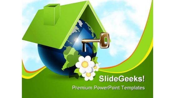 Globe House With Key Realestate PowerPoint Themes And PowerPoint Slides 0211