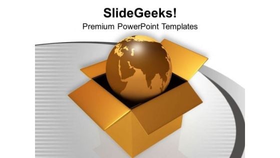 Globe In Brown Box Global Issues PowerPoint Templates Ppt Backgrounds For Slides 0213