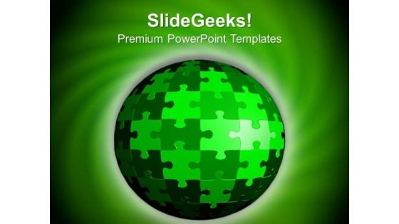 Globe Of Puzzle Business Theme PowerPoint Templates Ppt Backgrounds For Slides 0413