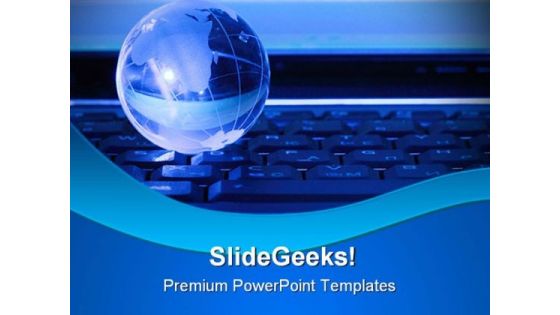 Globe On Keyboard Internet PowerPoint Templates And PowerPoint Backgrounds 0311