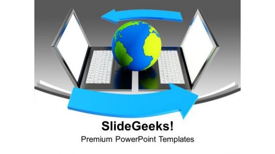 Globe On Laptops Network Internet PowerPoint Templates Ppt Backgrounds For Slides 0213 Globe On Laptops Network Internet PowerPoint Templates Ppt Backgrounds For Slides 0213