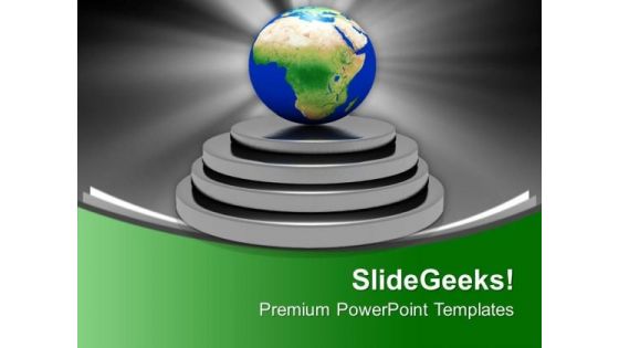 Globe On Pedestal Business Success PowerPoint Templates Ppt Backgrounds For Slides 0313