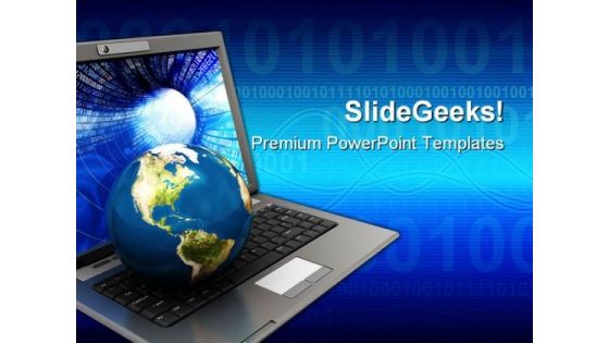 Globe Placing On Laptop Computer PowerPoint Themes And PowerPoint Slides 0511 Globe Placing On Laptop Computer PowerPoint Themes And PowerPoint Slides 0511