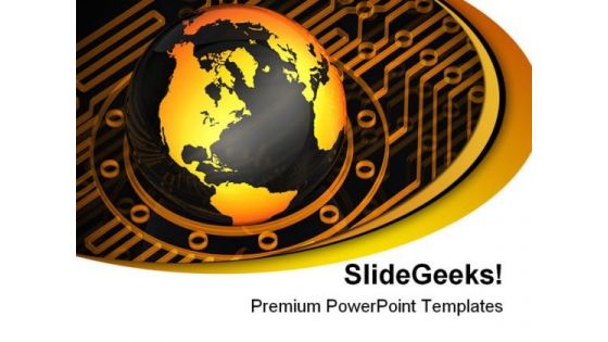 Globe Protrude Technology PowerPoint Templates And PowerPoint Backgrounds 0311