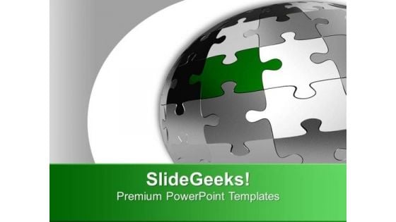 Globe Spherical Puzzle Design PowerPoint Templates Ppt Backgrounds For Slides 0713