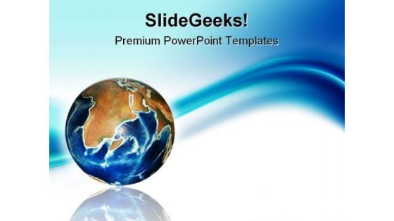 Globe Wave Global PowerPoint Template 0810