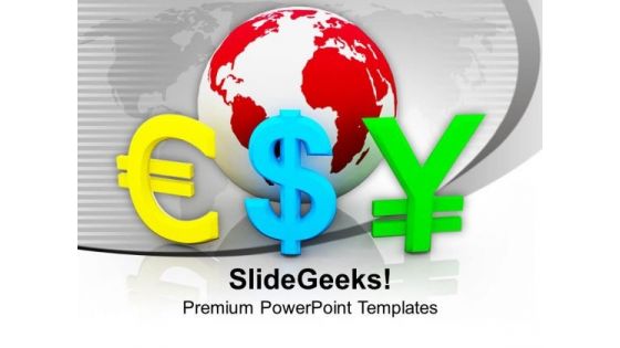 Globe With Currencies Business PowerPoint Templates Ppt Backgrounds For Slides 1112