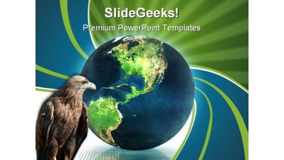 Globe With Eagle Animals PowerPoint Templates And PowerPoint Backgrounds 0111