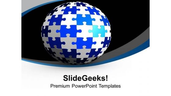 Globe World Puzzle Theme PowerPoint Templates Ppt Backgrounds For Slides 0713