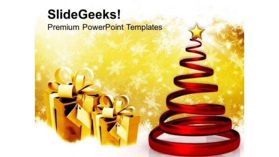 Glowing Spiral Christmas Tree Festival PowerPoint Templates Ppt Background For Slides 1112