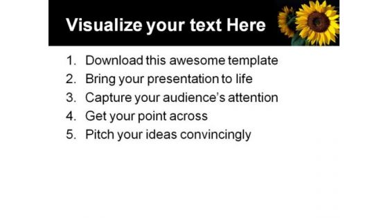 Glowing Sunflower Beauty PowerPoint Templates And PowerPoint Backgrounds 0311