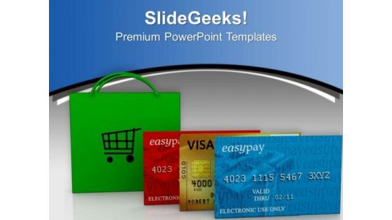 Go For Shopping With Debit Cards PowerPoint Templates Ppt Backgrounds For Slides 0513