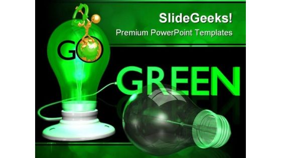 Go Green Earth PowerPoint Template 0510