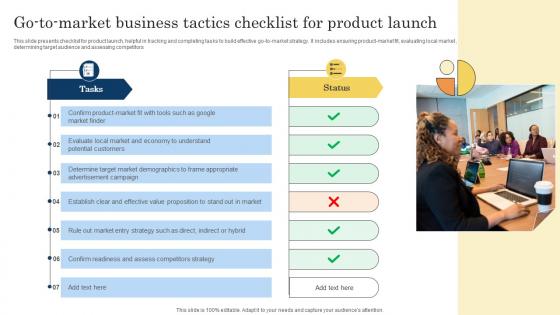 Go To Market Business Tactics Checklist For Product Launch Pictures Pdf