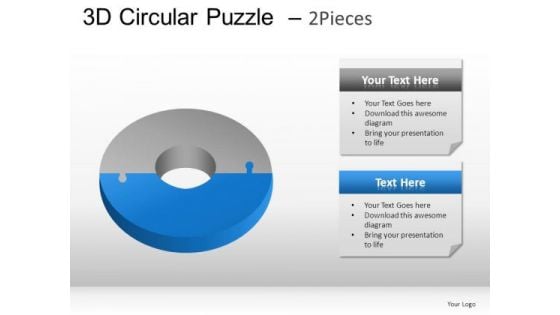 Goal 3d Circular Puzzle 2 Pieces PowerPoint Slides And Ppt Diagram Templates