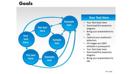 Goals Network Diagram PowerPoint Templates Editable Ppt Slides