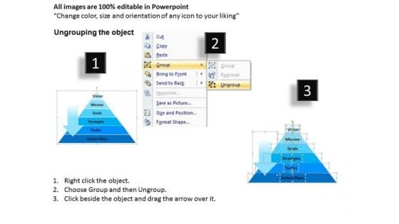 Goals Pyramid Vision To Action PowerPoint Templates Ppt Slides