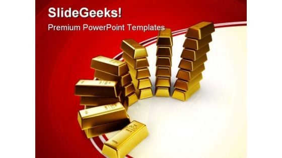 Gold Bars Finance PowerPoint Themes And PowerPoint Slides 0511