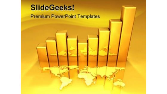 Gold Chart Business PowerPoint Template 0810