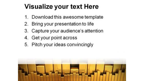 Gold Charts With Copy Space Marketing PowerPoint Templates And PowerPoint Backgrounds 0311