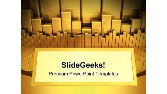 Gold Charts With Copy Space Marketing PowerPoint Templates And PowerPoint Backgrounds 0311