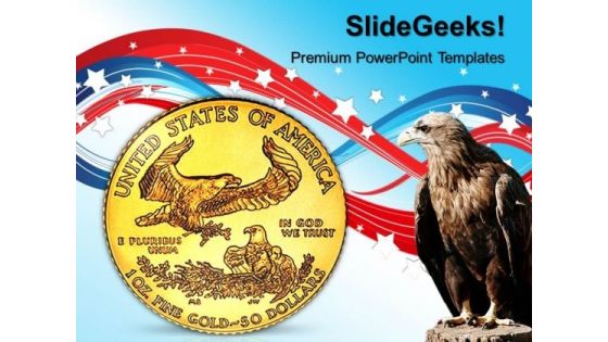 Gold Coin With Eagle Americana PowerPoint Templates And PowerPoint Themes 1012