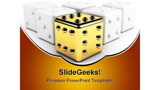 Gold Dice Winning Leadership PowerPoint Templates And PowerPoint Backgrounds 0211