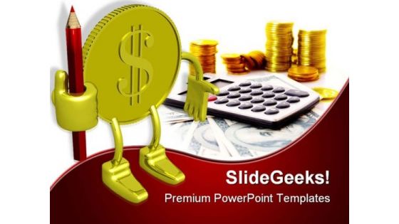 Gold Dollar Finance PowerPoint Templates And PowerPoint Backgrounds 0611