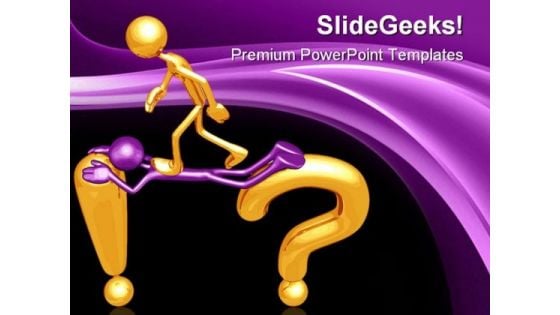 Gold Guy Question Concept Metaphor PowerPoint Templates And PowerPoint Backgrounds 0311