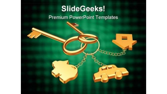 Gold Keys Security PowerPoint Templates And PowerPoint Backgrounds 0811