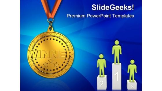 Gold Medal Sports PowerPoint Templates And PowerPoint Backgrounds 0611