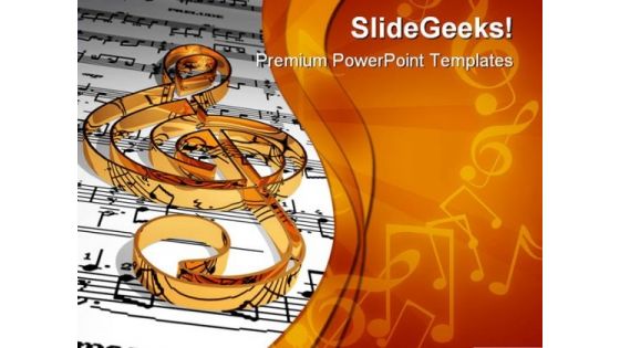 Gold Music Symbol PowerPoint Themes And PowerPoint Slides 0311