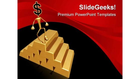 Gold Pile Dollar Business PowerPoint Templates And PowerPoint Backgrounds 0611