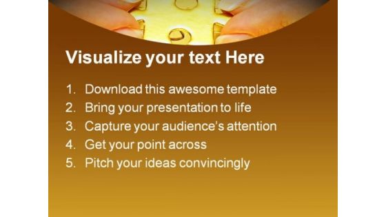 Gold Puzzles Business PowerPoint Themes And PowerPoint Slides 0611