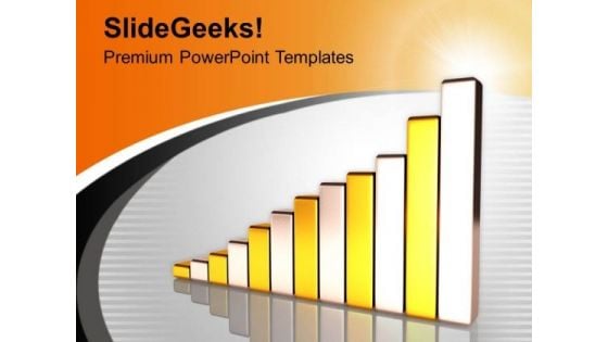 Golden And Silver Bar Graph Growth PowerPoint Templates Ppt Backgrounds For Slides 0213