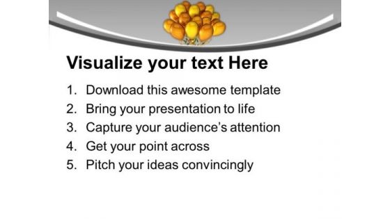 Golden Balloons With Celebration Theme PowerPoint Templates Ppt Backgrounds For Slides 0313