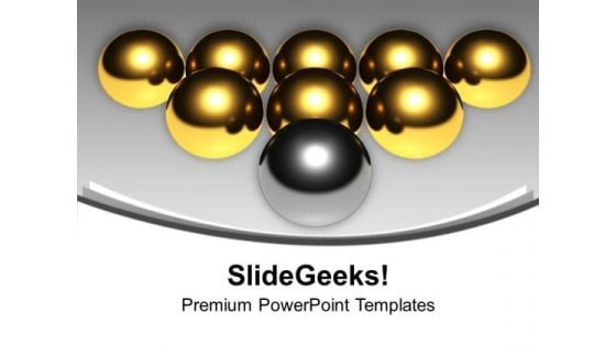 Golden Balls With Silver Balls Arrow PowerPoint Templates Ppt Backgrounds For Slides 0213