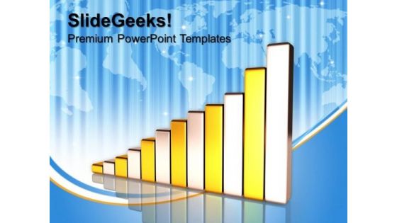 Golden Bar Graph Success PowerPoint Templates And PowerPoint Themes 1012