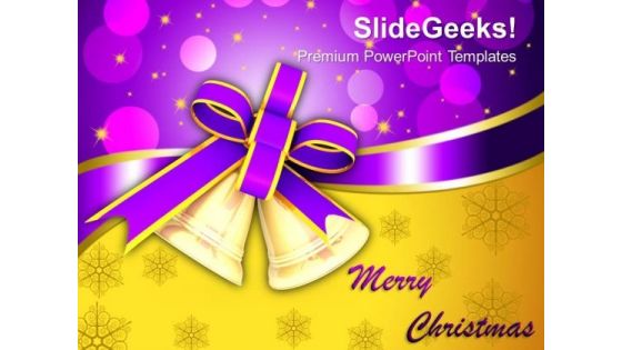 Golden Bells Christmas Theme PowerPoint Templates Ppt Backgrounds For Slides 1212