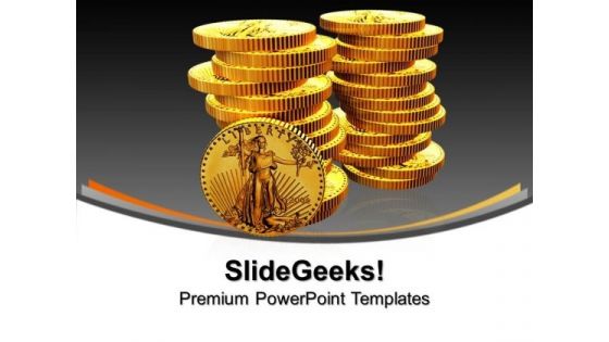 Golden Billion Coins Finance PowerPoint Templates And PowerPoint Themes 1012