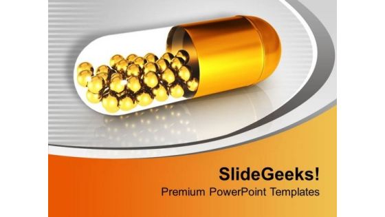 Golden Capsule With Balls PowerPoint Templates Ppt Backgrounds For Slides 0413